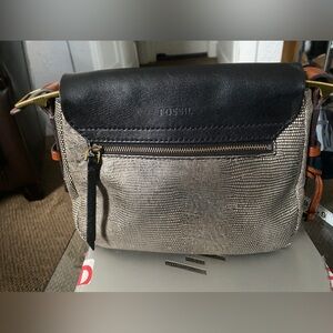 Fossil Snake print Harper Crossbody Bag
